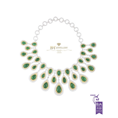 White Gold Zambian Emerald Set 