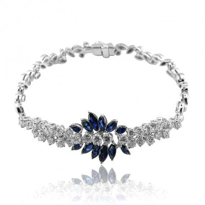 White Gold Sapphire And Diamond Bracelet