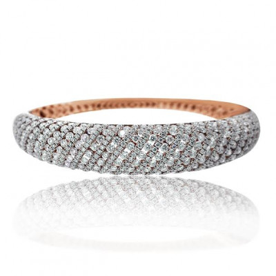 Rose Gold and White Diamond Bangle 