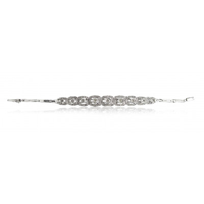 White Gold Vintage Bracelet With Brilliant Cut Diamonds