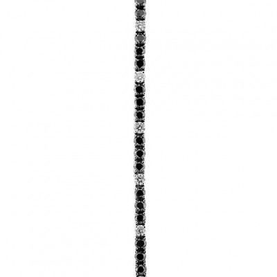 Onyx and White Diamond Tennis Bracelet 