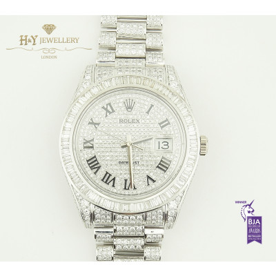 Rolex Date Just 41 Steel with After Set Diamonds - ref 116334