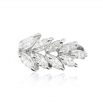 White Gold Ring With Marquise Cut Diamonds