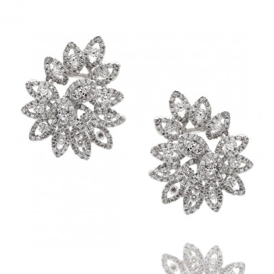 Diamond Leaf Earrings