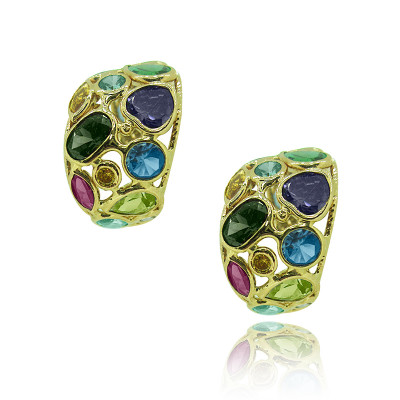 Gold and Gemstone Earrings 