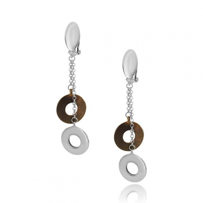 White Gold Circular Earrings