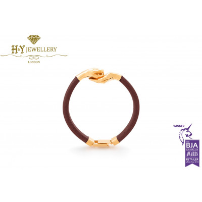 Give & Receive By Lorenzo Quinn - Yellow Gold w/ Brown Leather