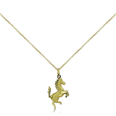 Yellow Gold Ferrari Horse Pendant
