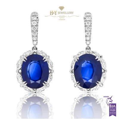 Natural Sri-Lanka Sapphire Drop Earrings - 28.31 ct