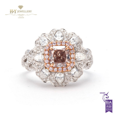  Radiant Cut Fancy Pink Diamond Ring - 1.17ct - SI1