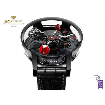Jacob & Co Astronomia Tourbillon Black Ceramic Black & Red Movement - ref AT100.95.KR.SR.B
