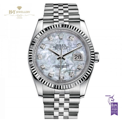 Rolex Date Just Ladies Steel and White gold with Mother of Pearl dial - ref 116234