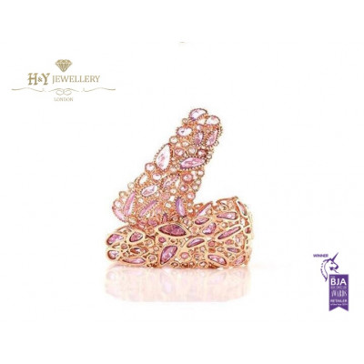 Rose Gold Hoop Earrings set with Pink Sapphires and Diamonds - 49.72 ct