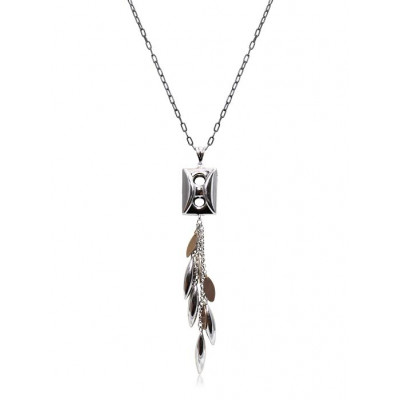 White Gold Low Drop Necklace 