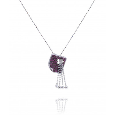 Amethyst and Diamond Pave Set Pendant