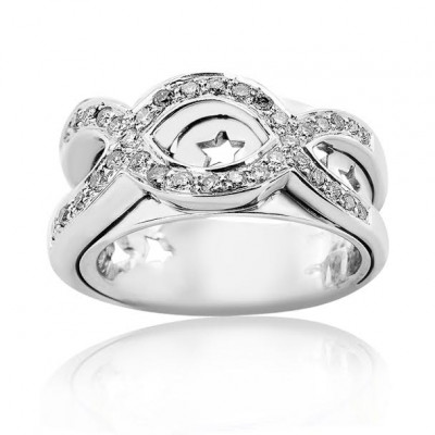 White Gold Ring With Brilliant Cut Diamonds