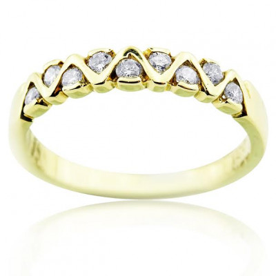Yellow Gold Petit Ring With Brilliant Cut Diamonds