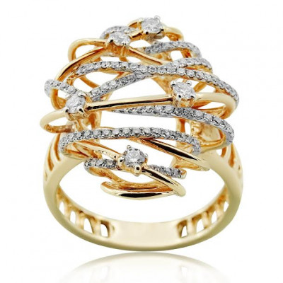Interlacing Cloud Cocktail Ring 
