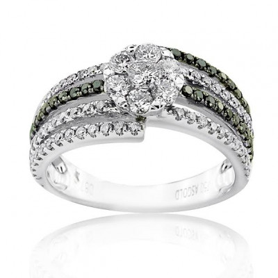 White Gold Joint Ring With Brilliant Cut Diamonds