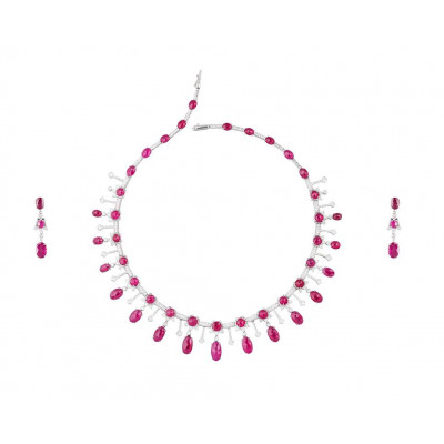 African Ruby and Diamond Set