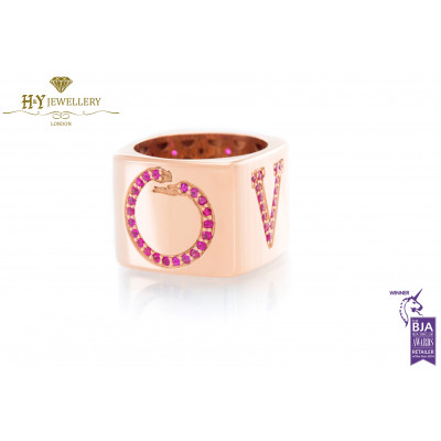 Two Worlds Ring Rubis By Lorenzo Quinn - Rose Gold