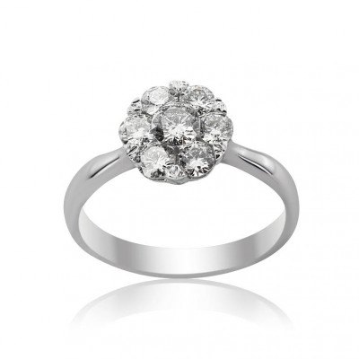 White Gold Engagement Ring With Brilliant Cut Diamonds