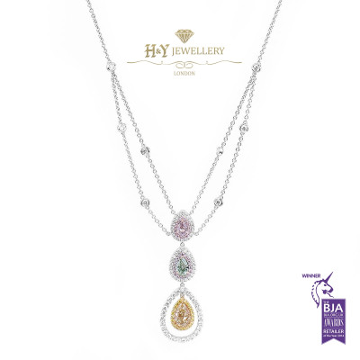 Multi Colored Fancy Diamond Necklace - 3.13 ct