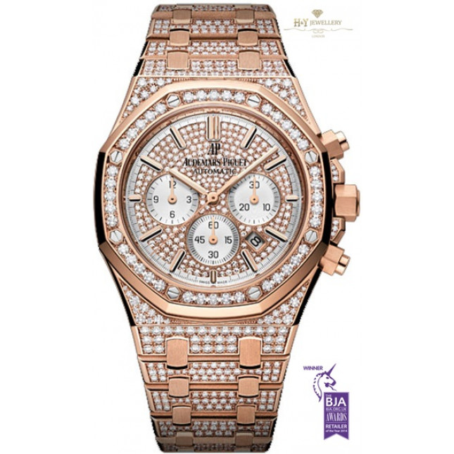 Audemars Piguet Royal Oak Chronograph Rose Gold With After Set Diamonds - ref 26320OR.OO.1220OR.02