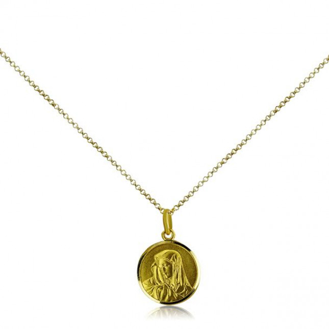 Yellow Gold Virgin Mary Pendant