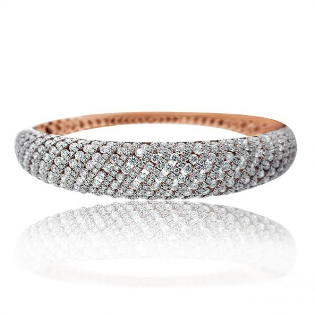 Rose Gold and White Diamond Bangle 