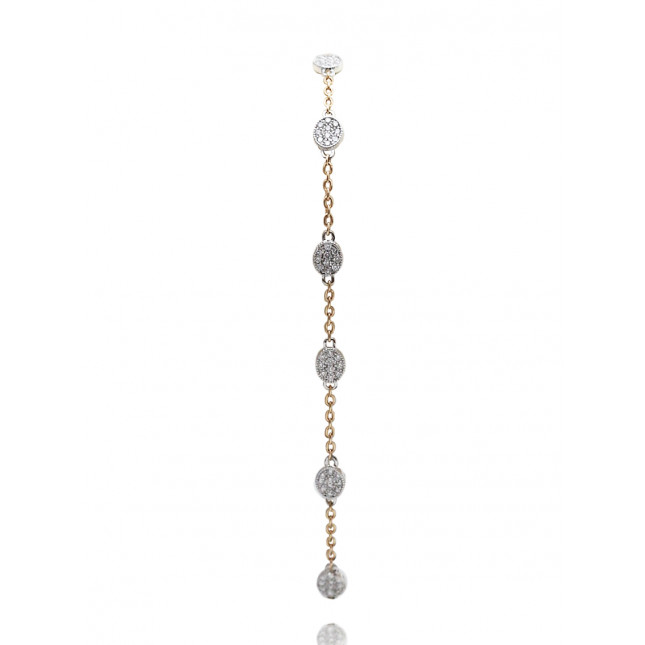 Rose Gold and White Diamond Charm Bracelet 
