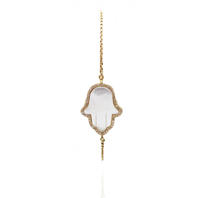 Mother Of The Pearl Fatima Hand Charm Bracelet 