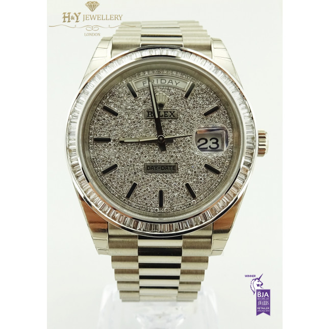 Rolex Day-Date White gold with After market Diamonds - ref 228239