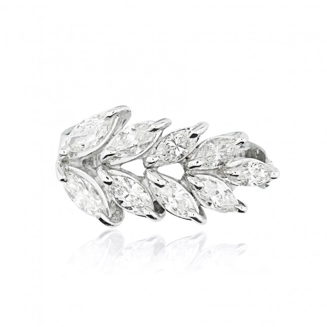 White Gold Ring With Marquise Cut Diamonds