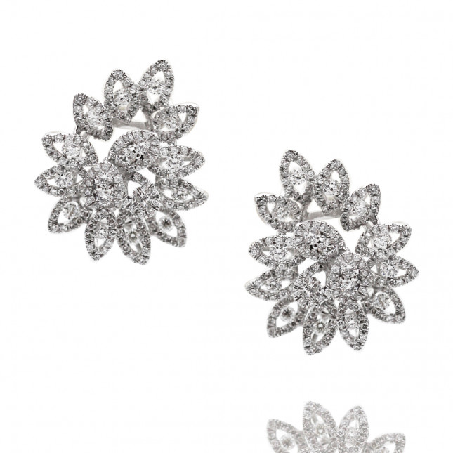 Diamond Leaf Earrings