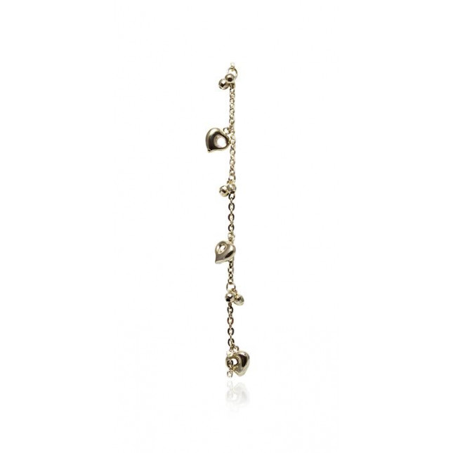 Yellow Gold Heart Charm Bracelet