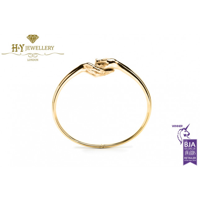 Give & Receive Bangle By Lorenzo Quinn - Yellow Gold 