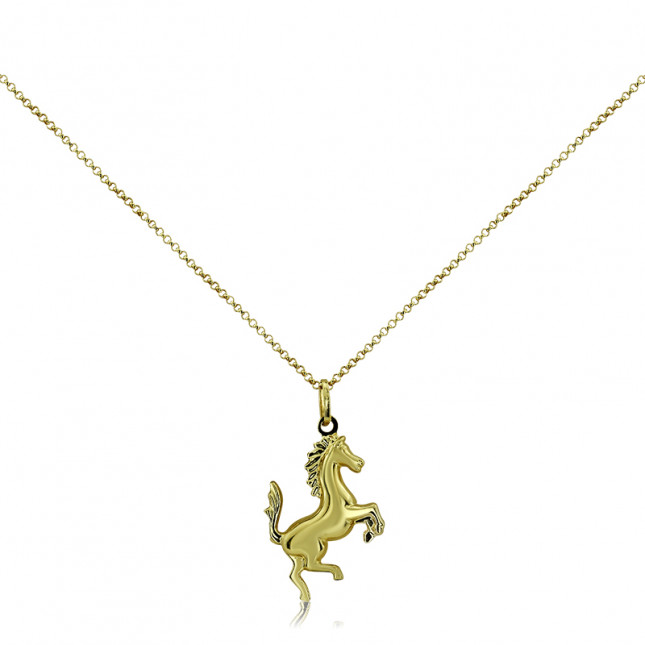 Yellow Gold Ferrari Horse Pendant