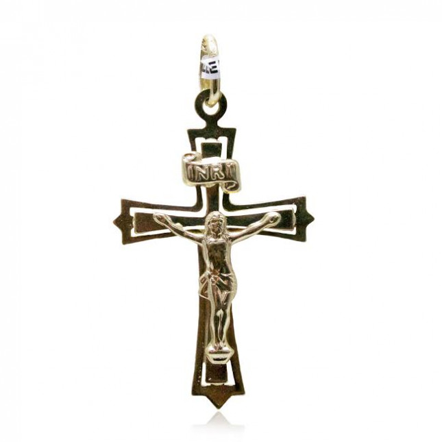 Yellow Gold Detailed Cross Pendant