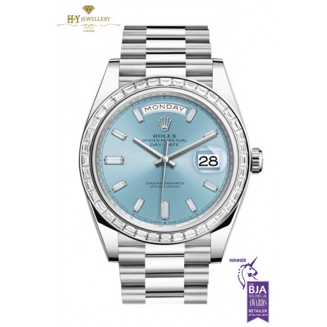 Rolex Day Date 40 Platinum with Factory Diamonds - 228396TBR