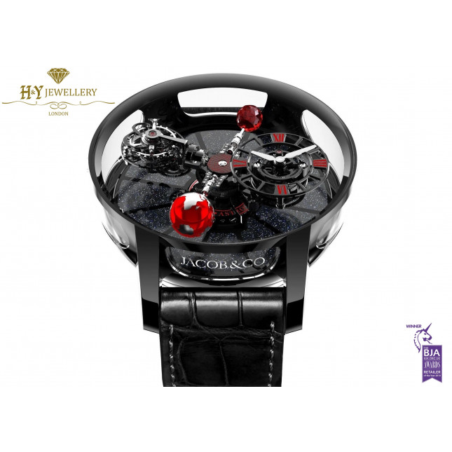 Jacob & Co Astronomia Tourbillon Black Ceramic Black & Red Movement - ref AT100.95.KR.SR.B