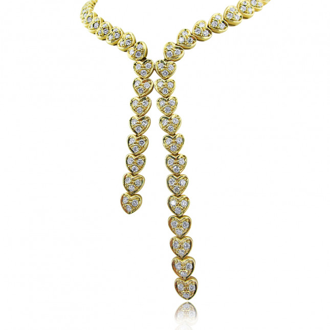 Cascading Diamond Heart Necklace  