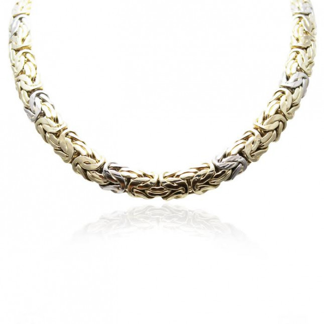 White And Yellow Gold Braided Chain