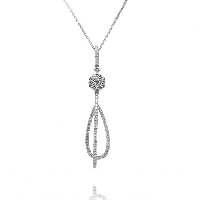 White Diamond Articulated Loop Pendant 