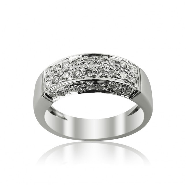 White Gold Wedding Band With Brilliant Cut Diamonds