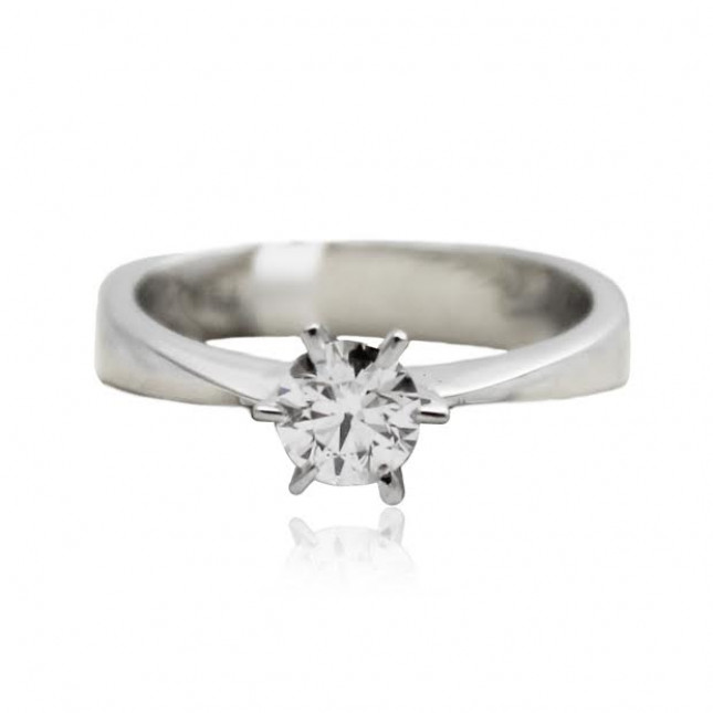 White Gold Solitaire Engagement Ring 