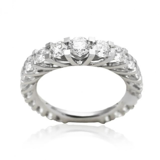 Full Eternity Ring With Floating Brilliant Cut Diamonds