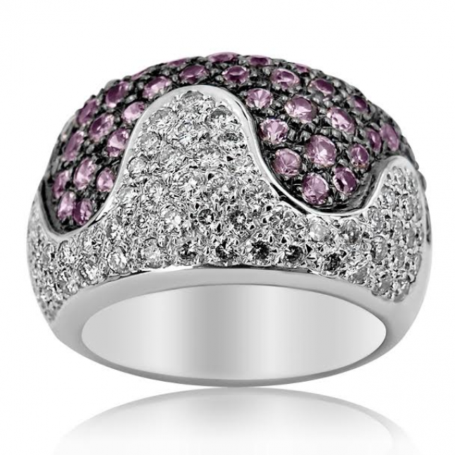 White Gold Tourmaline And Diamond Ring