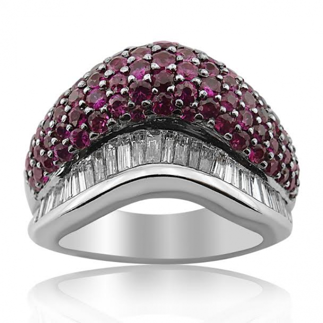 White Gold Tourmaline And Diamonds Ring