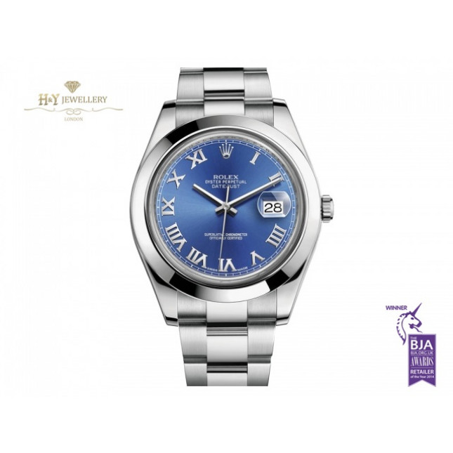 rolex datejust ii blue dial roman numerals